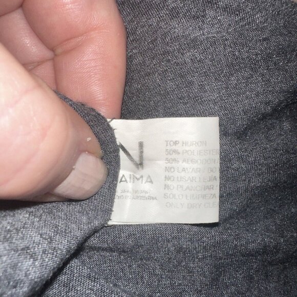 Naima Gray Sleeveless Tank Top Rhinestone Embellished Shoulders Size M - Picture 7 of 9